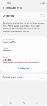 Como usar seu aparelho como um roteador de rede Wi-Fi - Samsung Galaxy A21s - Passo 10