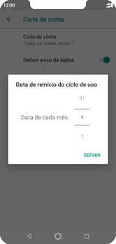 Como definir um aviso e limite de uso de dados - Motorola One - Passo 7