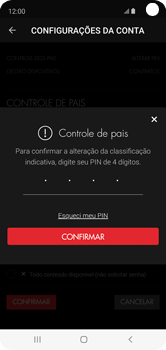 Como bloquear conteúdos por idade - Claro tv+ no Celular Claro tv+ no Celular - Passo 9