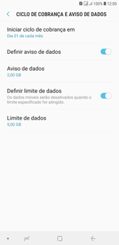 Como definir um aviso e limite de uso de dados - Samsung Galaxy J4+ - Passo 12