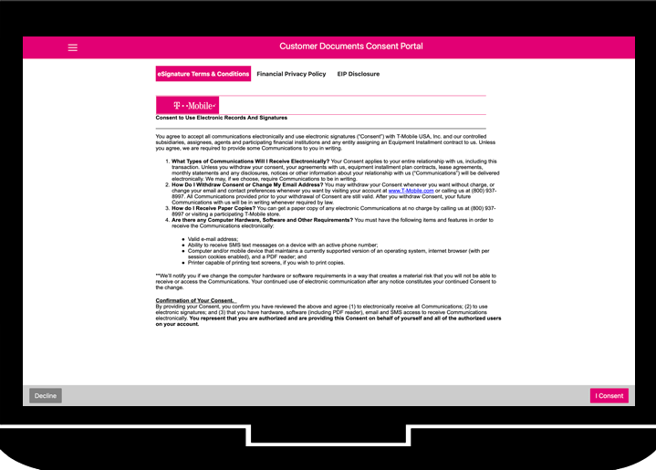 e-Signature | e-Signature | Desktop | T-Mobile Support