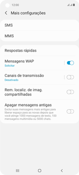 Como configurar o telefone para receber mensagens - Samsung Galaxy A21s - Passo 6