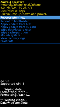 Factory reset, Settings, G4