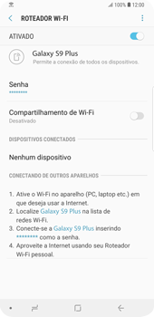 Como usar seu aparelho como um roteador de rede Wi-Fi - Samsung Galaxy S9 Plus - Passo 14