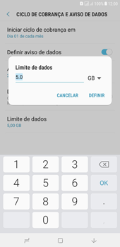 Como definir um aviso e limite de uso de dados - Samsung Galaxy J4+ - Passo 13