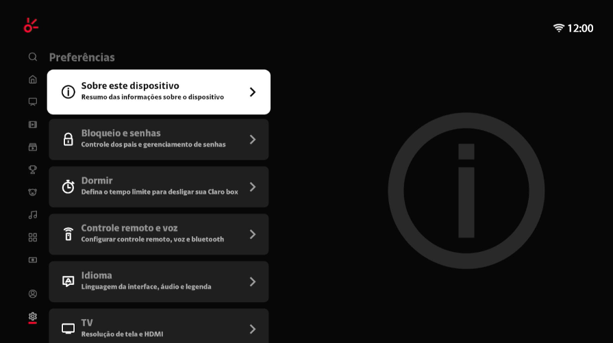 Clarotv+ v5 Interface de TV