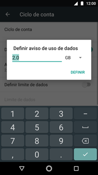 Como definir um aviso e limite de uso de dados - Motorola Moto G5s Plus - Passo 8