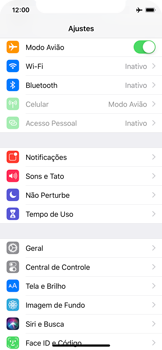 Como ativar e desativar o modo avião no seu aparelho - Apple iOS 12 Apple iOS 12 - Passo 4