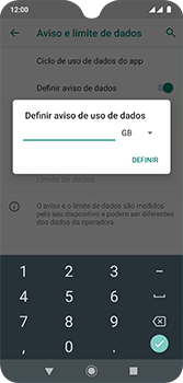 Como definir um aviso e limite de uso de dados - Motorola Moto G7 - Passo 10
