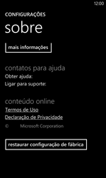 Como restaurar as configurações originais do seu aparelho - Nokia Lumia 1020 - Passo 5