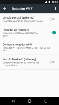 Como usar seu aparelho como um roteador de rede Wi-Fi - Motorola Moto G5s Plus - Passo 9
