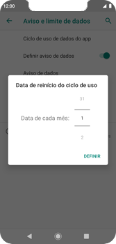 Como definir um aviso e limite de uso de dados - Motorola Moto G7 Play - Passo 7