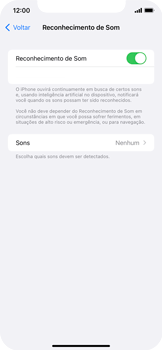 Como configurar o reconhecimento de som - Apple iOS 15 Apple iOS 15 - Passo 5