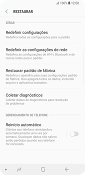 Como restaurar as configurações originais do seu aparelho - Samsung Galaxy S9 - Passo 6