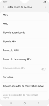 Como configurar a internet do seu aparelho (APN) - Samsung Galaxy A20 - Passo 12