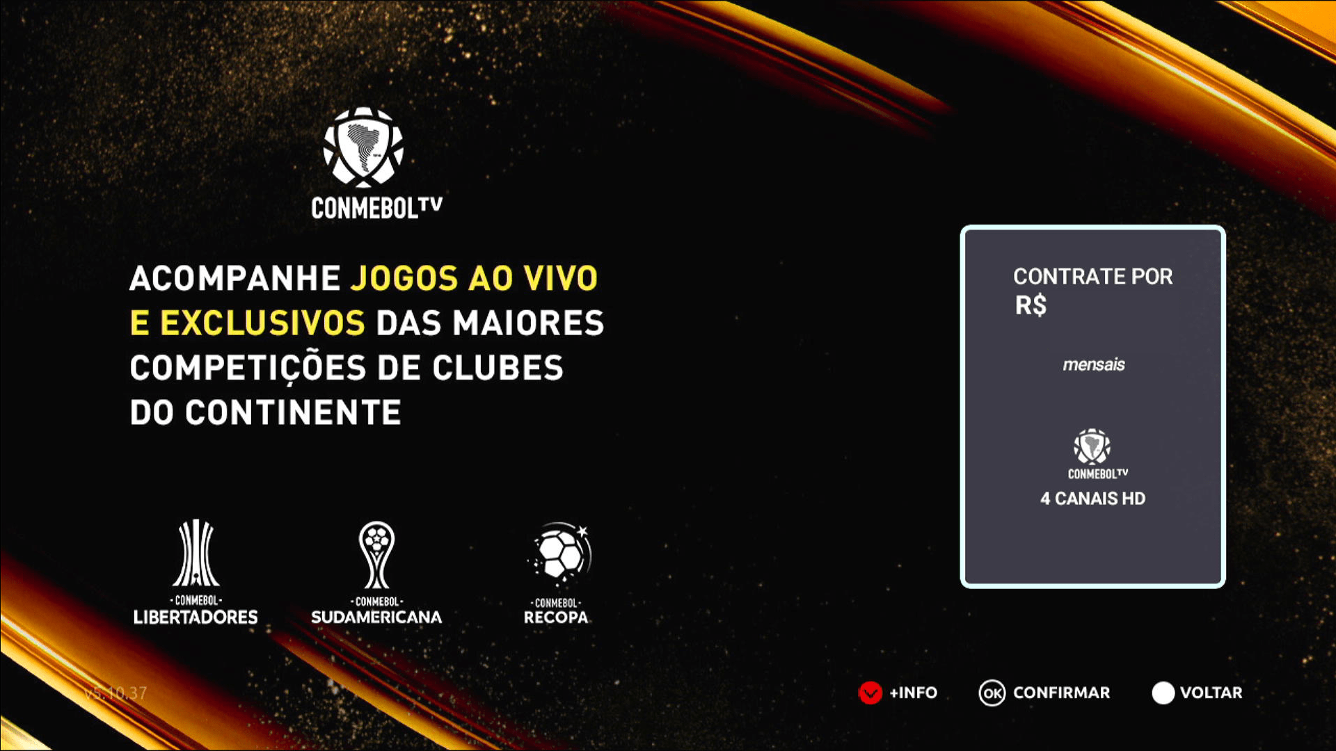 Claro TV+ S4KW3 Interface de TV