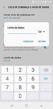 Como definir um aviso e limite de uso de dados - Samsung Galaxy J6 - Passo 13