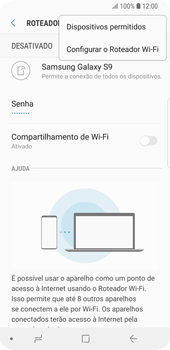 Como usar seu aparelho como um roteador de rede Wi-Fi - Samsung Galaxy S9 - Passo 9