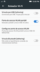 Como usar seu aparelho como um roteador de rede Wi-Fi - Lenovo Vibe K5 - Passo 9