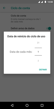Como definir um aviso e limite de uso de dados - Motorola Moto E5 - Passo 7
