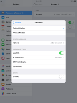 iPad mini 4 ios 11 - Setup email, step 24