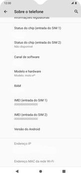 Como encontrar o número de IMEI do seu aparelho - Motorola Moto E6i - Passo 4