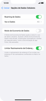 Como ativar e desativar o roaming de dados - Apple iOS 15 Apple iOS 15 - Passo 5