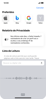 Como fazer uma busca por voz no Safari - Apple iOS 15 Apple iOS 15 - Passo 3