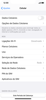 Como ativar e desativar uma rede de dados - Apple iOS 13 Apple iOS 13 - Passo 5