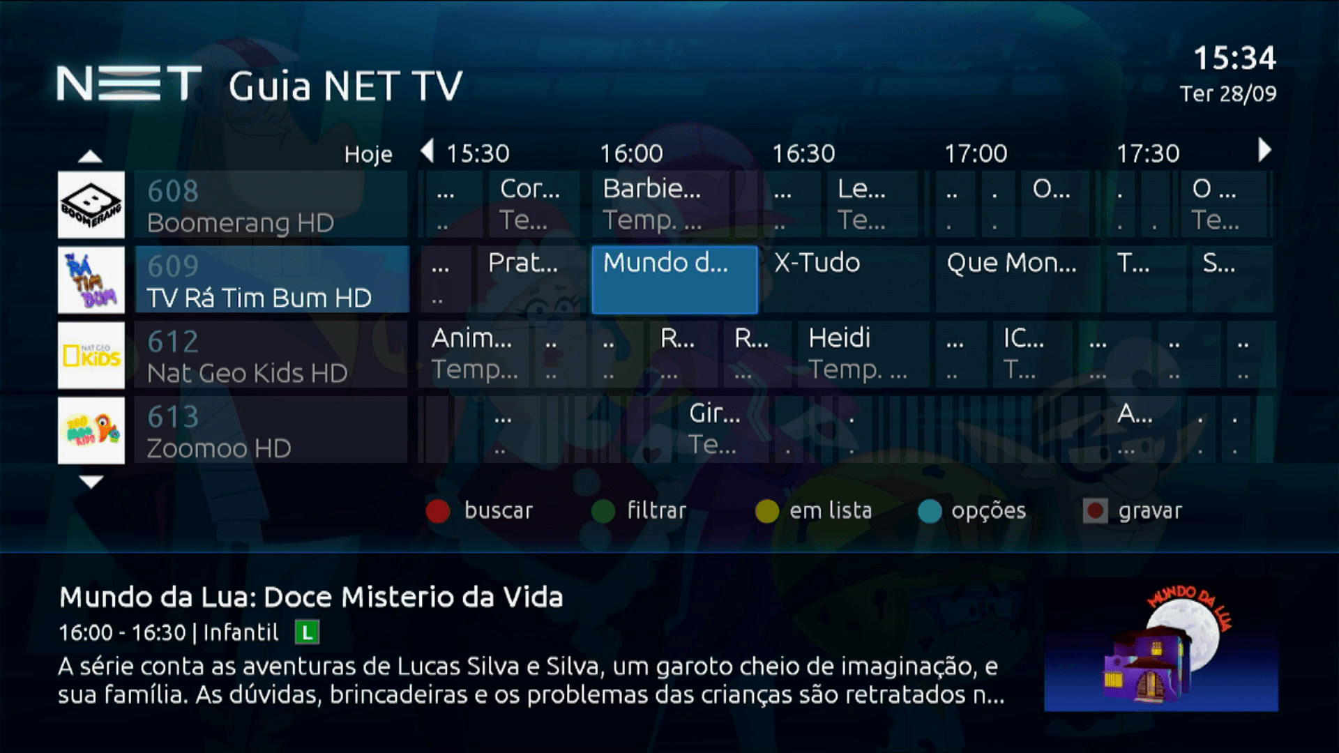 NET Legado Interface de TV