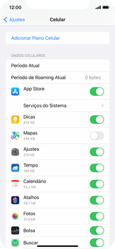 Definir o uso de dados móveis para apps e serviços - Apple iOS 15 Apple iOS 15 - Passo 4