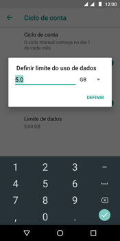 Como definir um aviso e limite de uso de dados - Motorola Moto G6 Play - Passo 13