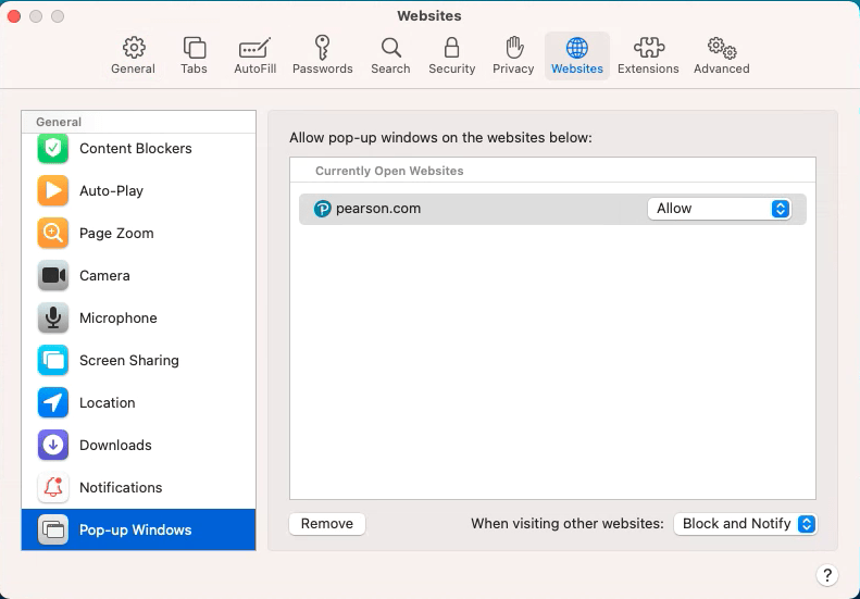 how to turn off pop up blocker mac