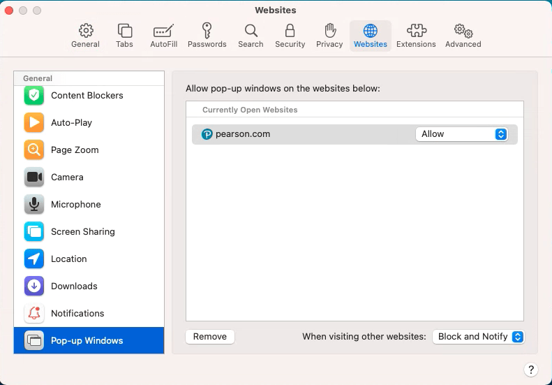 how to stop pop ups on mac safari