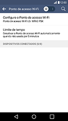 Como usar seu aparelho como um roteador de rede Wi-Fi - LG K10 - Passo 6