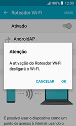 Como usar seu aparelho como um roteador de rede Wi-Fi - Samsung Galaxy J1 - Passo 12