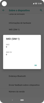 Como encontrar o número de IMEI do seu aparelho - Motorola One Action - Passo 5
