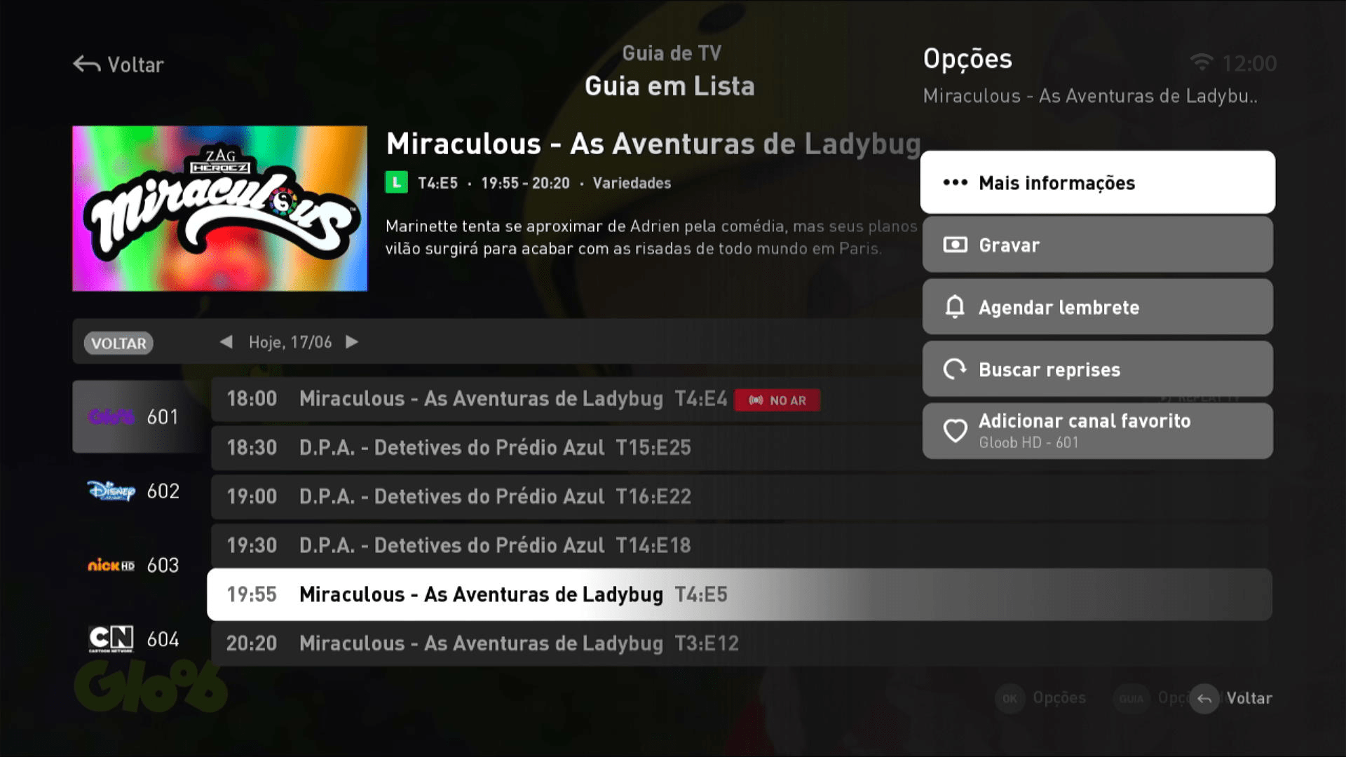 Claro TV+ S4KW3 Interface de TV