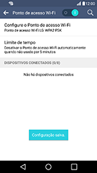 Como usar seu aparelho como um roteador de rede Wi-Fi - LG K10 - Passo 11