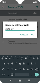 Como usar seu aparelho como um roteador de rede Wi-Fi - Motorola Moto G7 - Passo 8