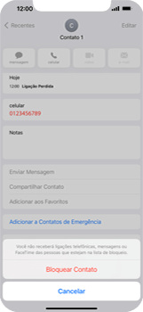 Como bloquear chamadas de um número específico - Apple iOS 16 Apple iOS 16 - Passo 6