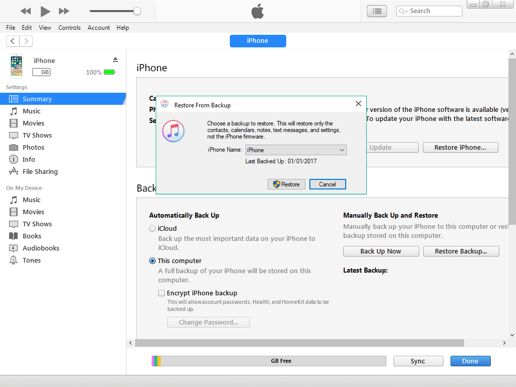 Software Creating Replacing Backup Iphone Se Sunrise Help