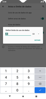 Como definir um aviso e limite de uso de dados - Motorola Moto E6i - Passo 15
