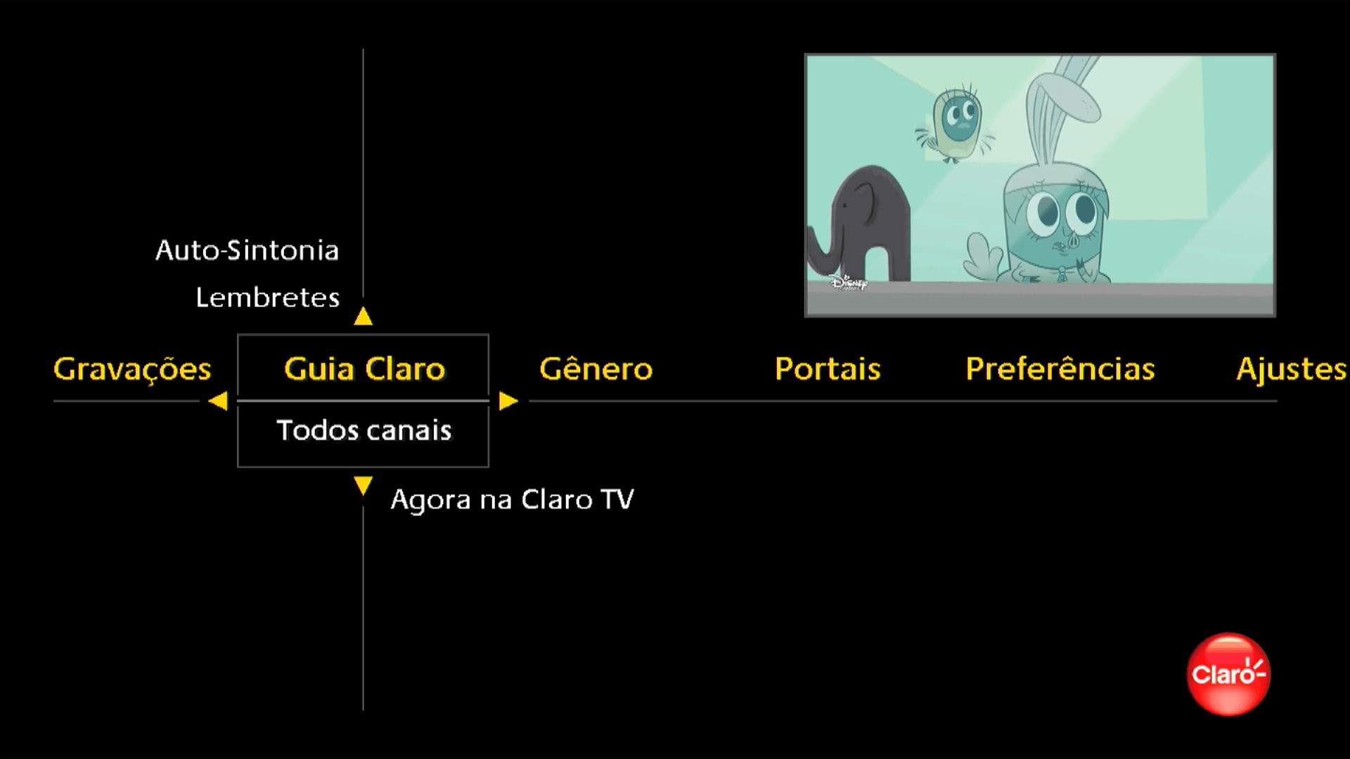 Claro Legado Interface de TV