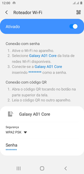 Como usar seu aparelho como um roteador de rede Wi-Fi - Samsung Galaxy A01 Core - Passo 13