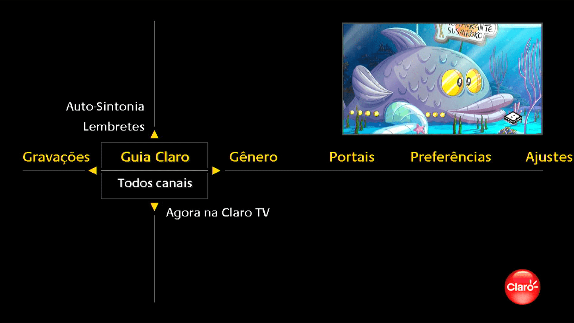 Claro Legado Interface de TV