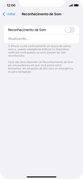 Como configurar o reconhecimento de som - Apple iOS 15 Apple iOS 15 - Passo 4