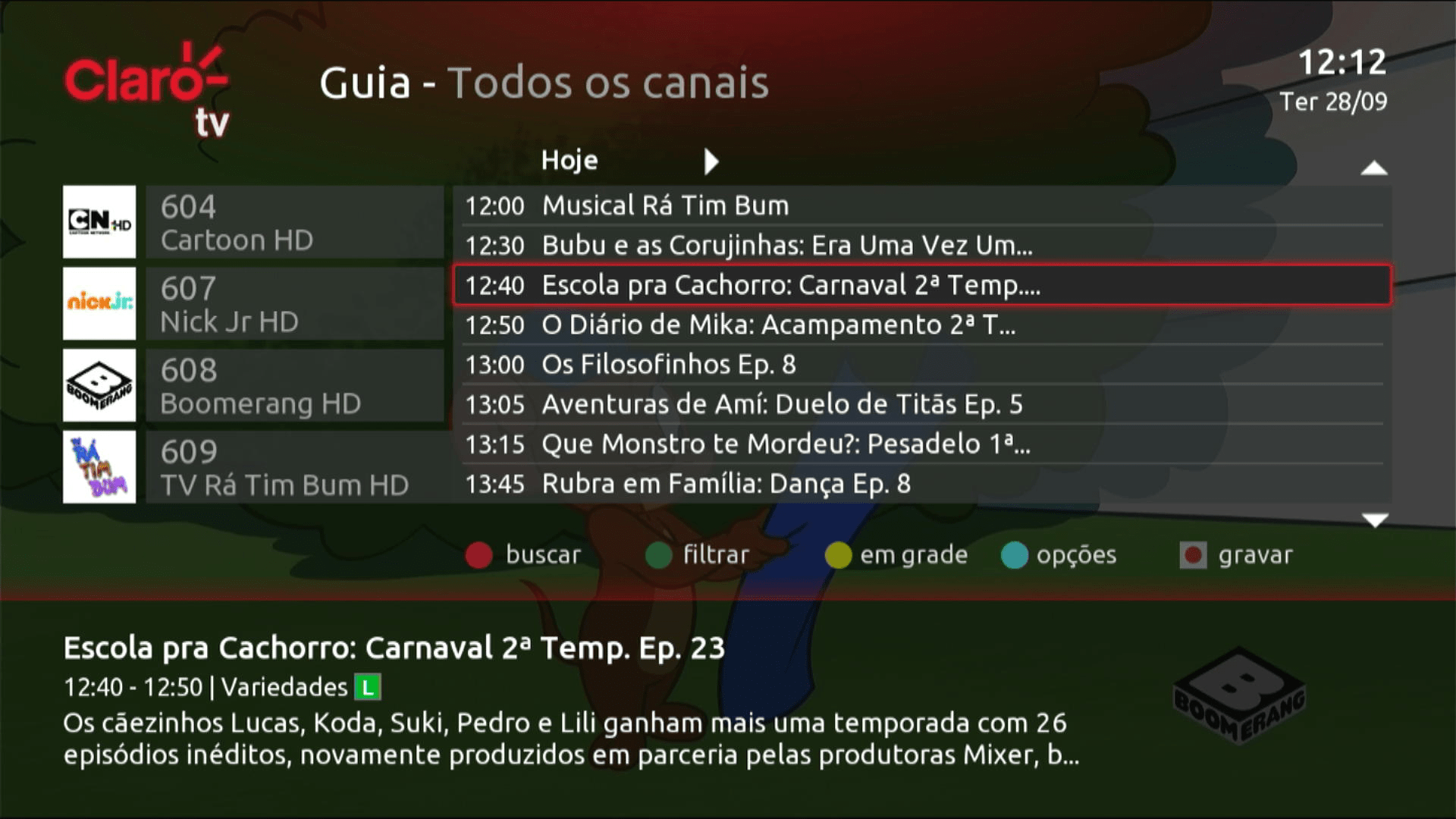 Claro TV com NOW Interface de TV