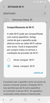 Como usar seu aparelho como um roteador de rede Wi-Fi - Samsung Galaxy S9 - Passo 7