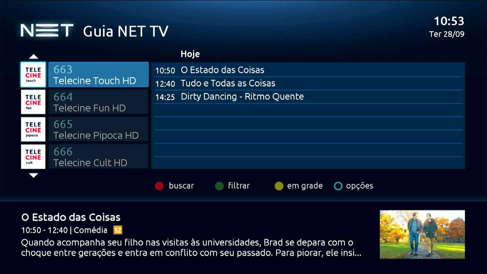 NET Legado Interface de TV